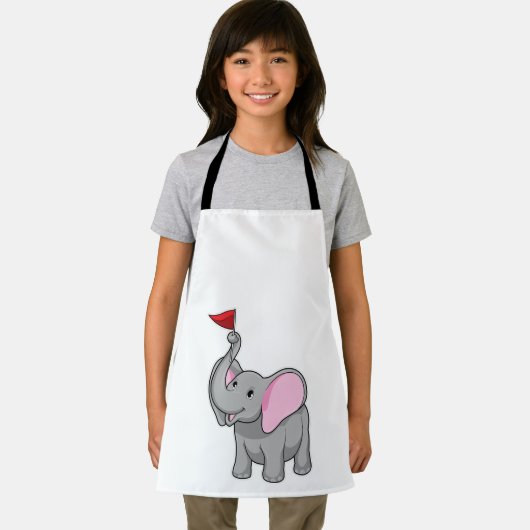 旗を持つ象 エプロン (インサイチュ)