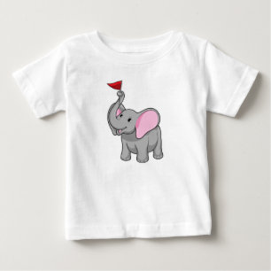 旗を持つ象 ベビーTシャツ