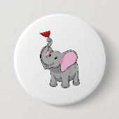 旗を持つ象 缶バッジ (正面)