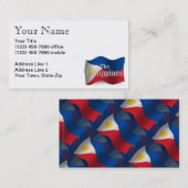 旗を振るフィリピン 名刺 (正面/裏面)