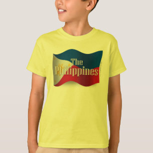 旗を振るフィリピン Tシャツ