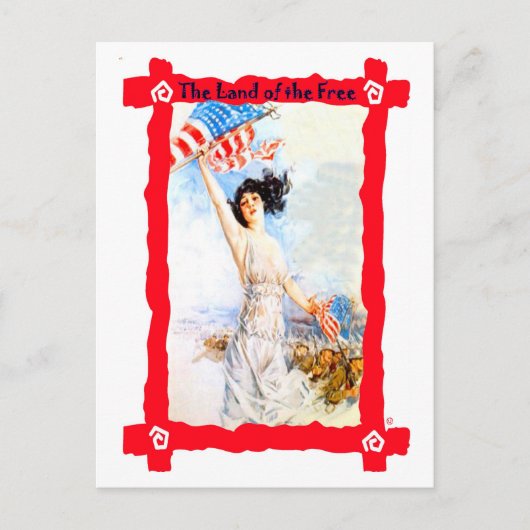 旗を振る ポストカード (正面)