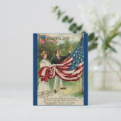 旗を掲げるメモリアルデー ポストカード (スタンド正面)