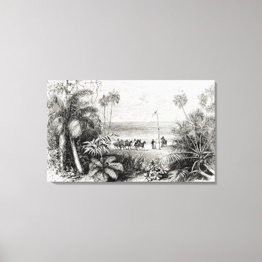 旗を植える キャンバスプリント (正面)