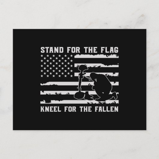 旗を立てて人の前にひざまずく落ちた。 インビテーションポストカード (正面)
