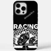 旗を立てて市松模様に走る高速レース Case-Mate iPhoneケース (裏面)