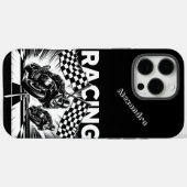 旗を立てて市松模様に走る高速レース Case-Mate iPhoneケース (裏面 (横))