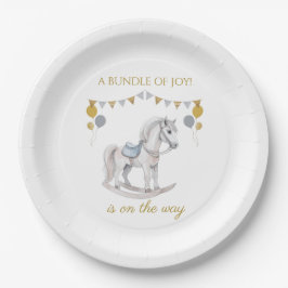 旗を立てて揺れる馬 ペーパープレート