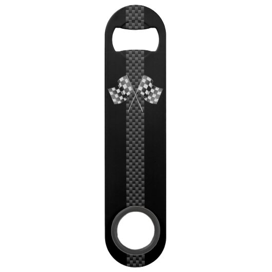 旗を競争させることはカーボン繊維のスタイルの装飾で縞で飾ります スピード栓抜き (正面)