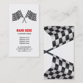 旗を競争させるチェック模様の、チェック模様のモーター 名刺 (正面/裏面)