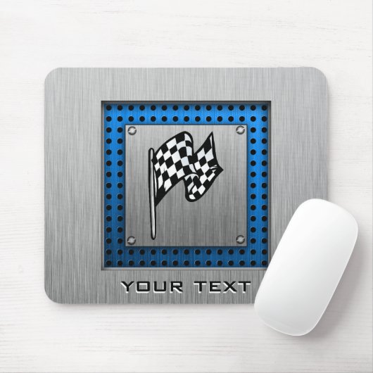旗を競争させるブラシをかけられた金属の一見 マウスパッド (マウス)