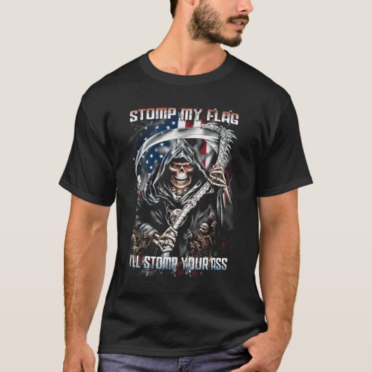旗を踏み鳴らしてやる Tシャツ (正面)