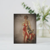 旗を飾った愛国少女 ポストカード (スタンド正面)