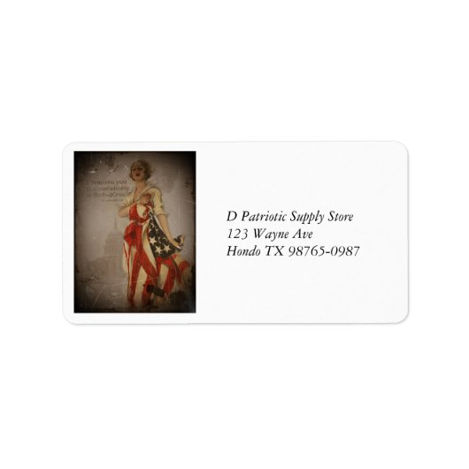 旗を飾った愛国少女 ラベル (正面)