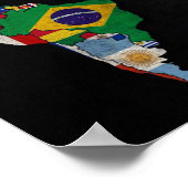 旗カラフル付き世界地図 ポスター (角)