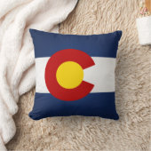 旗クールなコロラド州 クッション (ブランケット)
