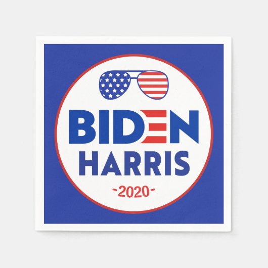 旗サングラス大統領ジョーバイデン氏投票2020 スタンダードカクテルナプキン (正面)