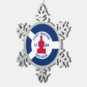 旗フォートウェイン、インディアナ スノーフレークピューターオーナメント (右)