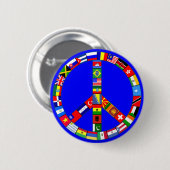 旗プロダクトから成っているピースサイン 缶バッジ (正面&裏面)