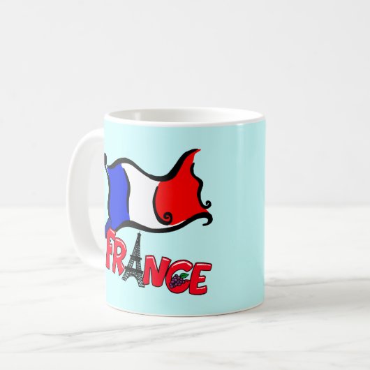 旗プロダクトが付いているフランス コーヒーマグカップ (正面左)