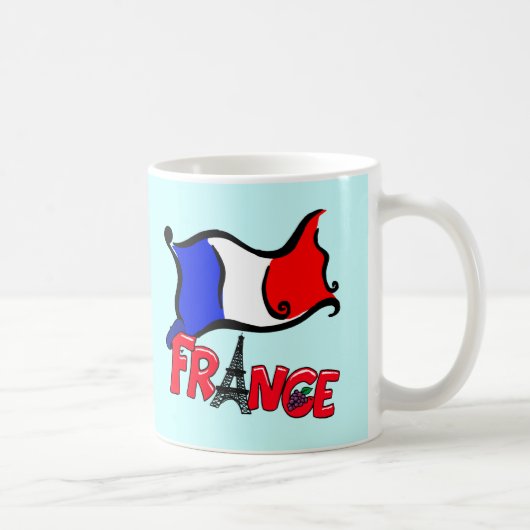 旗プロダクトが付いているフランス コーヒーマグカップ (右)