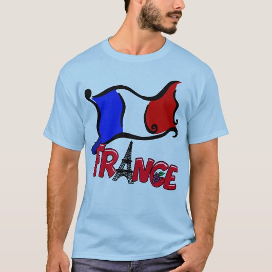旗プロダクトが付いているフランス Tシャツ (正面)