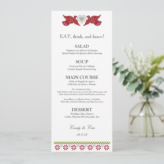 旗メニューカードを結婚している仲の良い恋人同士 メニュー (スタンド正面)