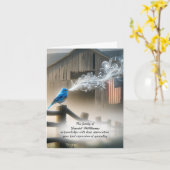 旗付きブルーバード悔やみや弔慰サンキューカード カード (黄色い花)