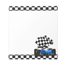 旗付きブルーレースカー市松模様にー