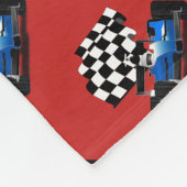 旗付きブルーレースカー市松模様にー フリースブランケット (角)