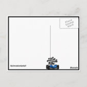 旗付きブルーレー市松模様にスカー ポストカード (裏面)