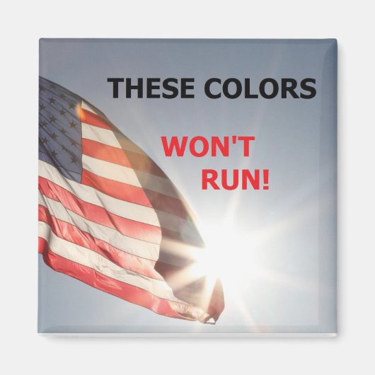 旗付きマグネットと「この色は消走える」 マグネット (正面)