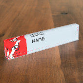 旗付き飛び込みマスク デスクネームプレート (側面)