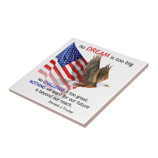 旗及びワシのドナルドJの切札の引用文 タイル (側面)