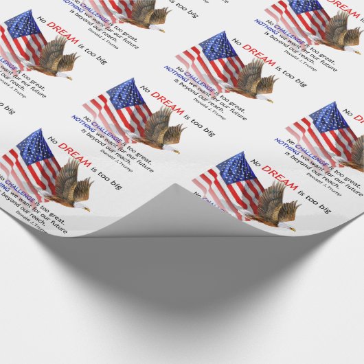 旗及びワシのドナルドJの切札の引用文 ラッピングペーパー (角)