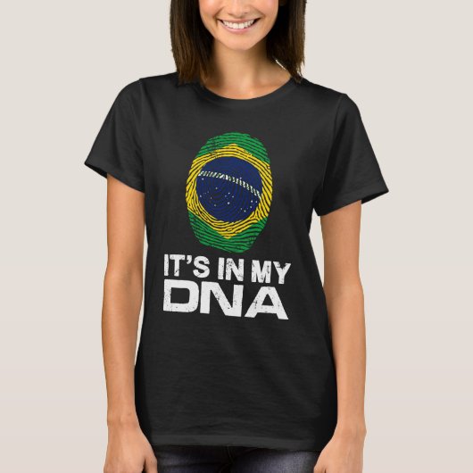 旗国プライド指紋ブラの私のDNA Tシャツ (正面)