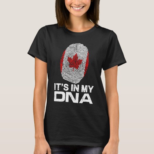 旗国プライド指紋缶の私のDNA Tシャツ (正面)