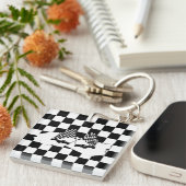 旗市松模様にとレースカー キーホルダー (正面右)