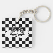 旗市松模様にとレースカー キーホルダー (裏面)