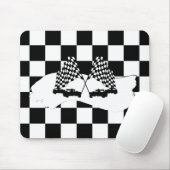 旗市松模様にとレースカー マウスパッド (マウス)