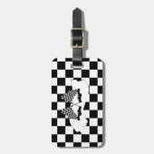 旗市松模様にとレースカー ラゲッジタグ (正面縦)