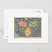 旗布のクローバーの葉の地図1581年 ポストカード (正面/裏面)