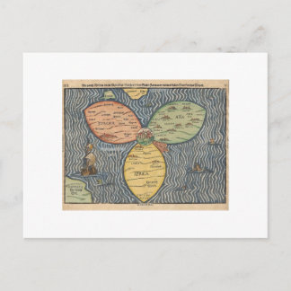 旗布のクローバーの葉の地図1581年 ポストカード