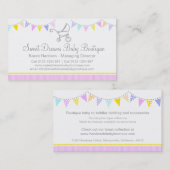 旗布のベビーのブティックのピンクのかわいい名刺 名刺 (正面/裏面)