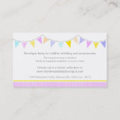 旗布のベビーのブティックのピンクのかわいい名刺 名刺 (裏面)