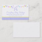 旗布のベビーのブティックの紫色の名刺 名刺 (正面/裏面)