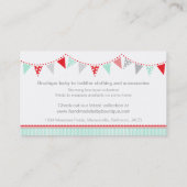 旗布のベビーのブティックの赤い灰色のかわいい名刺 名刺 (裏面)