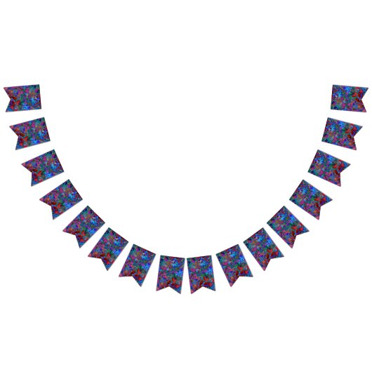 旗布の旗の花柄の抽象芸術のステンドグラス バンティングフラッグ (全)