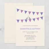 旗布愛鳥の結婚式招待状の紫色 招待状 (正面/裏面)