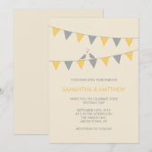 旗布愛鳥の結婚式招待状-黄色 招待状 (正面/裏面)